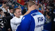 Emmanuel Macron avec Teddy Riner.