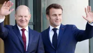 Emmanuel Macron et Olaf Scholz lors d'une rencontre à Tirana (Albanie) en décembre dernier.
