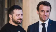 Volodymyr Zelensky et Emmanuel Macron lors de leur rencontre le 14 mai 2023.