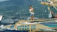 La navigatrice Florence Arthaud est la première femme a gagner la Route du Rhum, avec son compagnon, le Pierre 1er.