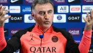 L'entraîneur du PSG Christophe Galtier  a été questionné vendredi en conférence de presse au sujet des différentes affaires qui secouent le club de la capitale. (Illustration)