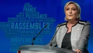 Marine Le Pen lors du congrès du RN en 2018 à Lyon.