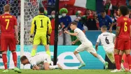 La joie de Nicolo Barella et Marco Verratti lors de la victoire contre la Belgique.