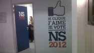 Le bureau du candidat Sarkozy.
