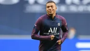 Kylian Mbappé, à l'entrainement à la veille du match contre l'Atalanta.