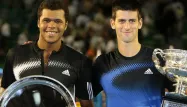 Tsonga et Djokovic lors de la finale de l'Open d'Australie 2008 (1280x640) TORSTEN BLACKWOOD / AFP