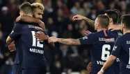 La joie des Parisiens, faciles vainqueurs mardi soir au Parc des Princes.