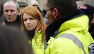 Ingrid Levavasseur lors d'une manifestation des "gilets jaunes" le 15 janvier.