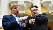 sosie Donald Trump, sosie Kim Jong Un crédit : MANAN VATSYAYANA / AFP