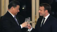Xi Jinping et Emmanuel Macron LUDOVIC MARIN / POOL / AFP