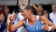 Kristina Mladenovic a été battue samedi par Simona Halep.