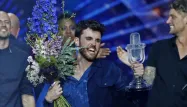 Duncan Laurence, samedi soir, lors de sa victoire à l'Eurovision.