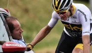 Le directeur du Tour de France, Christian Prudhomme, aux côtés de Chris Froome, l'an passé.