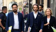 Cédric Villani était notamment accompagné de Mounir Mahjoubi.