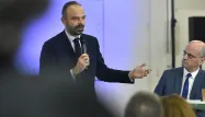 Edouard Philippe et Jean-Michel Blanquer dans un lycée de Nancy le 13 décembre 2019.