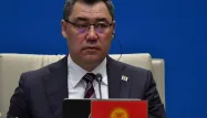 Le président du Kirghizstan, Sadyr Japarov.<br />