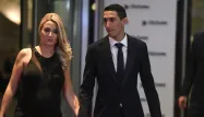 Angel Di Maria et sa compagne, Jorgelina Cardoso, au mariage de Lionel Messi, en 2017.