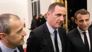 Emmanuel Macron et les deux leaders nationalistes Jean-Guy Talamoni et Gilles Simeoni 1280