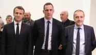 Macron, Corse, Jean-Guy Talamoni, Gilles Simeoni crédit : LUDOVIC MARIN / POOL / AFP - 1280