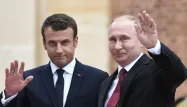 Emmanuel Macron, Vladimir Poutine, Versailles, 2017 crédit : STEPHANE DE SAKUTIN / AFP - 1280