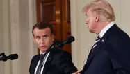 Le Président français s’était beaucoup investi pour faire changer d’avis Donald Trump. Ici, lors de sa visite fin avril à Washington.