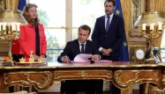 Emmanuel Macron Nicole Belloubet Christophe Castaner 1280