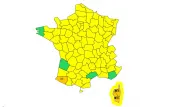 La Corse et les Pyrénées-Atlantiques restent en vigilance orange