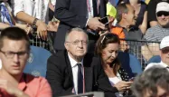 Jean-Michel Aulas dans les travées du stade de Bastia, dimanche après-midi.
