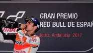 Dani Pedrosa fête sa 3e victoire au Grand Prix d'Espagne dimanche.