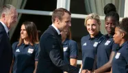 Emmanuel Macron a salué "l'exemple" que représentent les joueuses de l'OL.