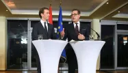 Heinz-Christian Strache (à droite) assumera les fonctions de vice-chancelier et sera également chargé de la Fonction publique et des Sports.