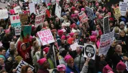 De nombreuses femmes ont porté des "pussy hats" lors de la marche des femmes en mars dernier