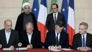 28.01.Contrat Iran Rohani Hollande.STEPHANE DE SAKUTIN  AFP.1280.640