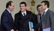 François Hollande, Manuel Valls et Emmanuel Macron.