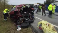 La collision entre les deux voitures près de Figueras a fait sept morts.
