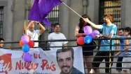 Les partisans de Podemos étaient au rendez-vous pour les élections dimanche.