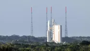 Ariane 5 sur son pas de tir. Image d'illustration.