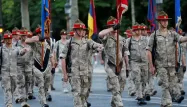 Des militaires lors des répétitions du 14-Juillet.
