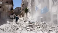 Après un bombardement dans une ville en Syrie. Image d'illustration.