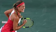 La joie de Monica Puig après son incroyable succès aux Jeux de Rio.