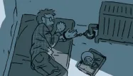 Dans ses vignettes, Guy Delisle n'hésite pas à adopter le point de vue de Christophe André.
