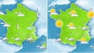 Le temps, mardi 13 octobre, à 8 et 14 heures.