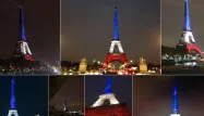 La Tour Eiffel restera bleu,blanc,rouge jusqu'au 25 novembre.