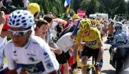 Quintana (à gauche avec son maillot blanc) a mené la vie dure à Froome dans les ascensions du dernier Tour.