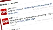 Pendant quelques minutes, les messages de l'armée syrienne électronique se sont affichés sur le Twitter officiel de la chaîne américaine.