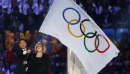 Le drapeau olympique est parti en Corée du Sud
