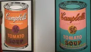 Andy Warhol a composé une version numérique de ses célèbres boîtes de soupe Campbell.