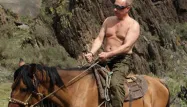 Vladimir Poutine lors de vacances en Sibérie, en août 2009.