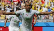 Sofiane Feghouli célèbre son but face à l'Algérie.