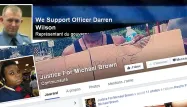 Sur les réseaux sociaux, les soutiens à Darren Wilson sont plus nombreux que ceux du jeune homme tué
